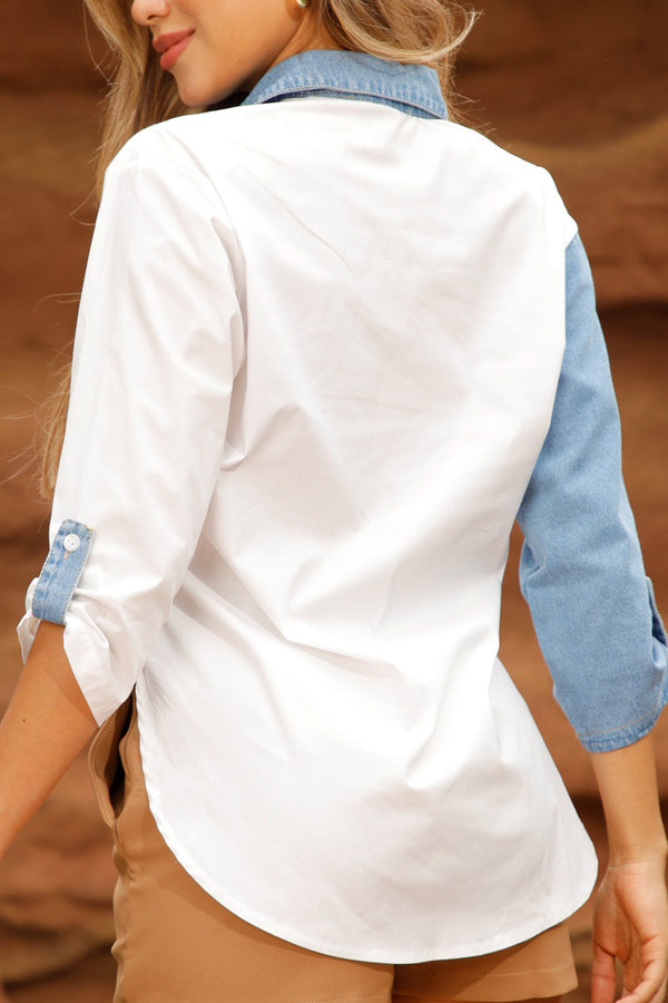 Camisera Larga DF21325 para mujer dyaboo crudo/blanco