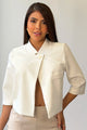 Blazer Manga 3/4 DF16035 para mujer dyaboo crudo/blanco