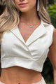 Blusa Corta Sisa DF01491 Para mujer dyaboo crudo/blanco