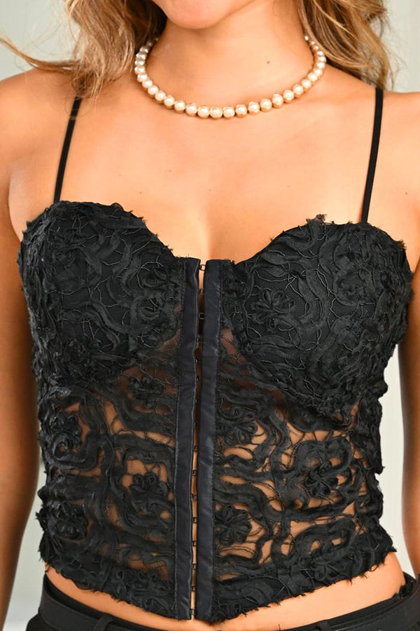 Blusa Corta Tiras DF01949 para muje dyaboo negro