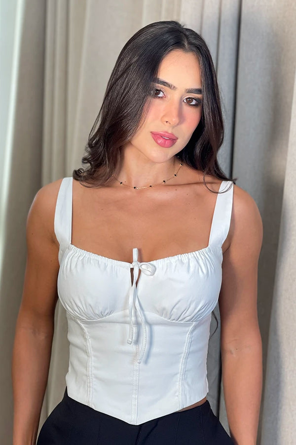 Blusa Corta Tiras DF01963 Para mujer dyaboo crudo/blanco