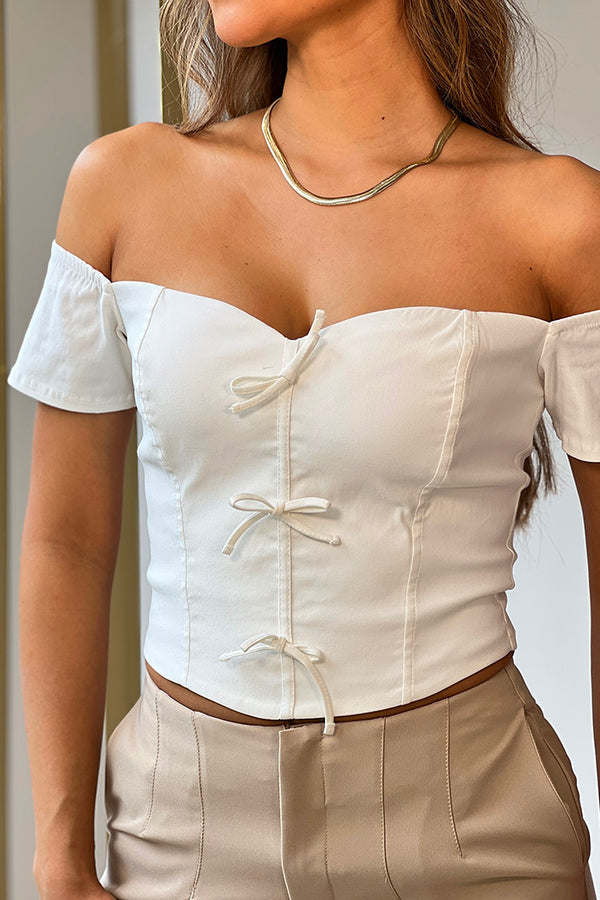 Blusa DF01790 para mujer, silueta ajustada, elaborada en poliéster dyaboo color crudo 2
