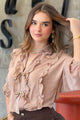 Blusa DF02337 para mujer dyaboo camel