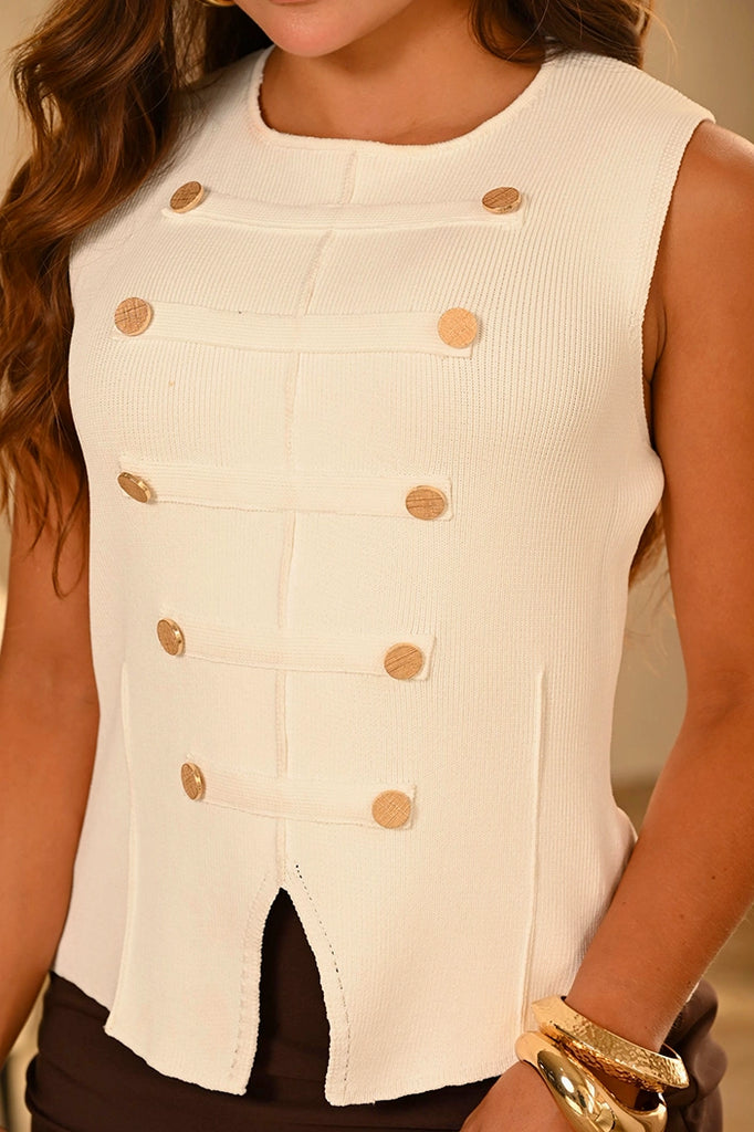 Blusa Larga Sisa TF02770 | Napoleón para mujer dyaboo crudo/blanco