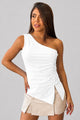 Blusa Larga Solo Hombro DF02699 para mujer dyaboo crudo/blanco