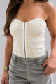 Blusa Larga Strapless DF02752 para mujer dyaboo crudo/blanco