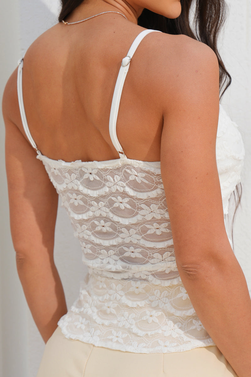 Blusa Larga Tiras DF02557 para mujer dyaboo crudo/blanco