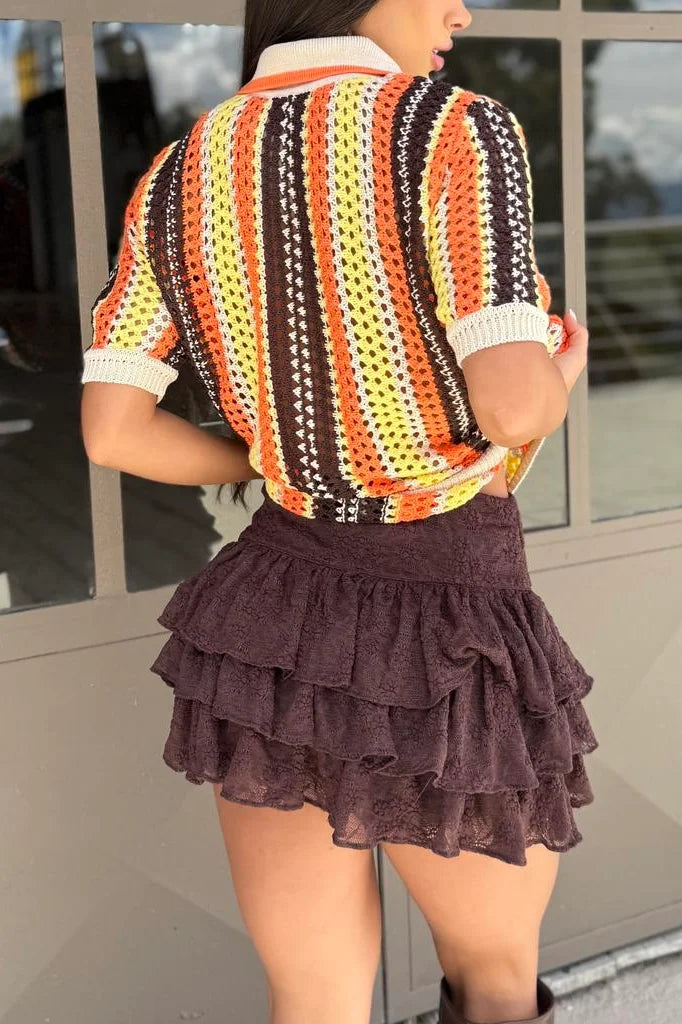 Blusa Tejida TF02582 para mujer dyaboo cafe