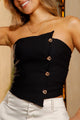 Blusa strapless  DF01895 para mujer dyaboo negro