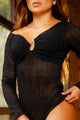 Body Manga Larga DF05071 para mujer dyaboo negro