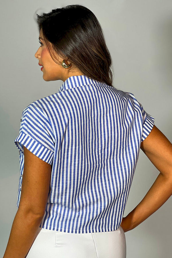 Camisa Manga Corta rayas para mujer dyaboo DF21201
