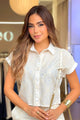 Camisera Corta DF21356 para mujer dyaboo beige