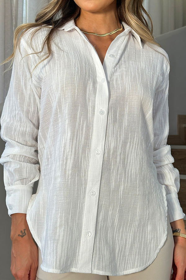 Camisera Larga DF21273  silueta amplia para mujer elaborada en algodón dyaboo crudo 2