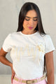 Camiseta Manga Corta DF03111 para mujer dyaboo crudo/blanco