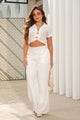 Conjunto Blusa Y Pantalón DF14251 para mujer dyaboo crudo/blanco