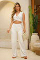 Conjunto DF14172 está compuesto por un top sin mangas estilo cruzado dyaboo color beige 2