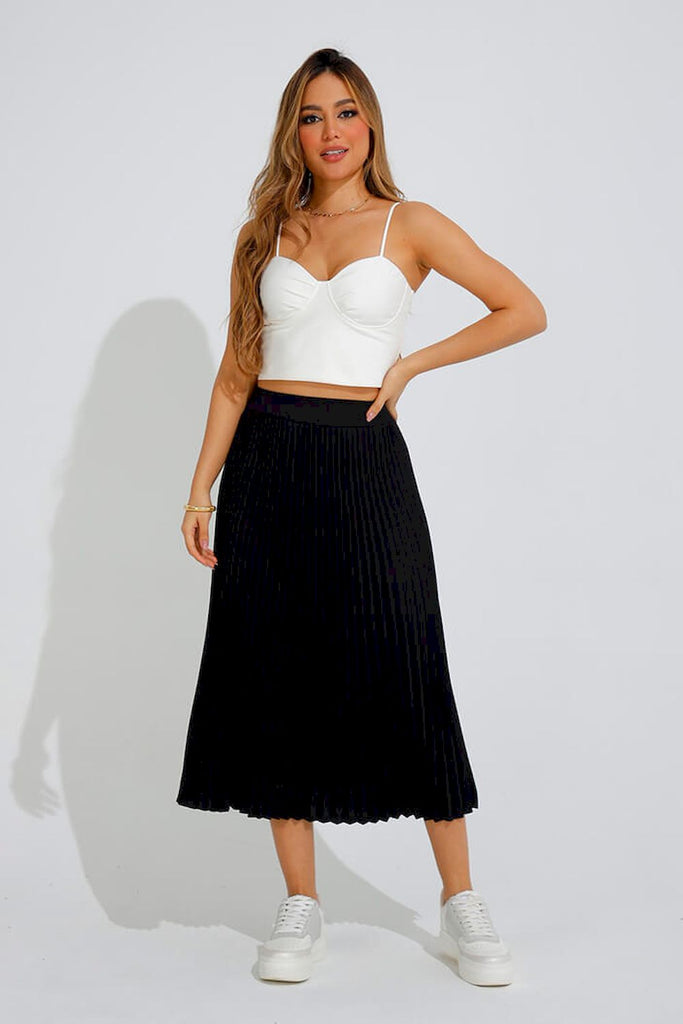 Faldas Negras Largas De Vestir Falda Plisada Outfits Con Falda