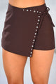 Falda Short DF07235 Para mujer dyaboo cafe oscuro
