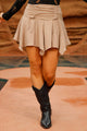 Falda con recogido frontal DF07124 para mujer dyaboo beige