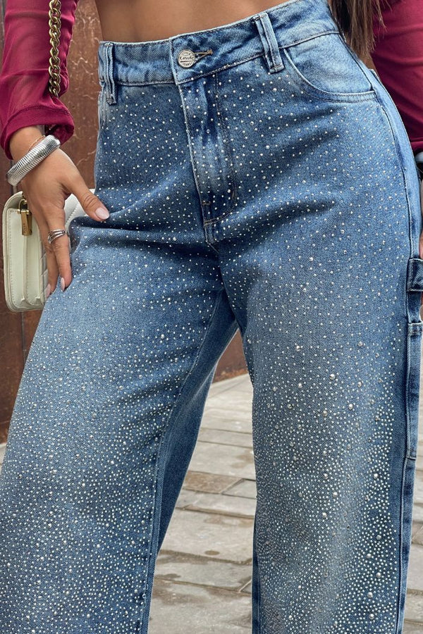 Jean Palazzo SF22020 para mujer dyaboo indigo