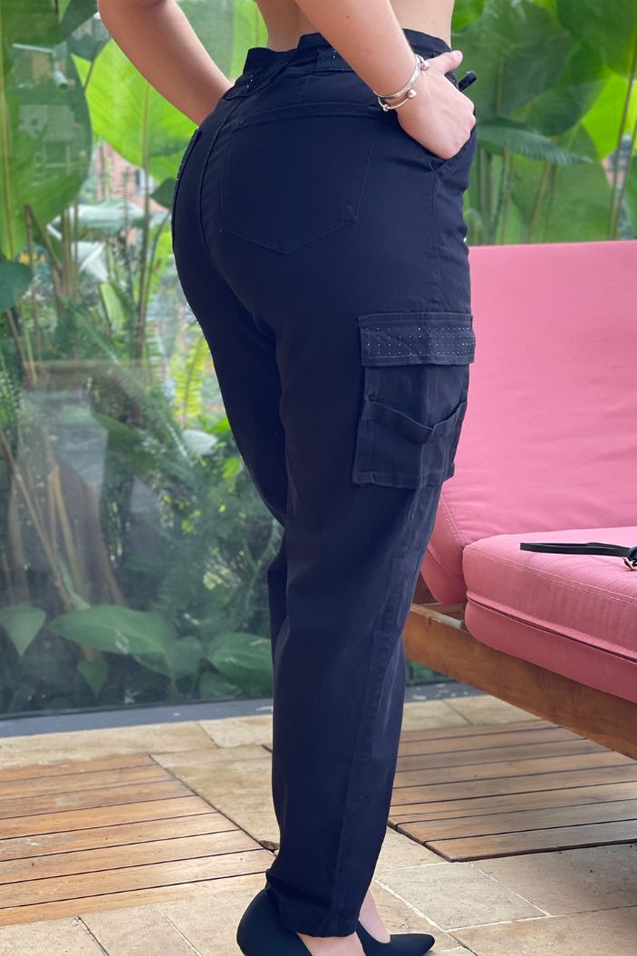 Jean Palazzo SF22023 para mujer dyaboo negro 