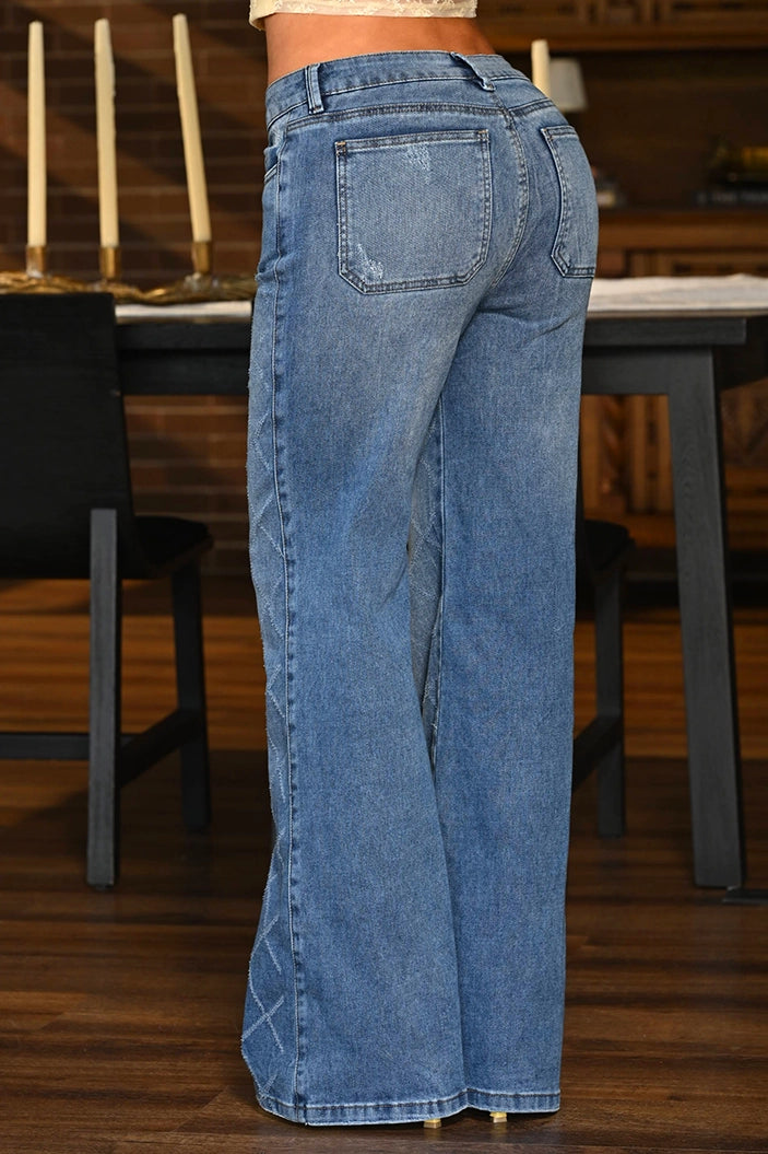 Jean Palazzo SF22027 indigo para mujer dyaboo  para muher dyaboo indigo 