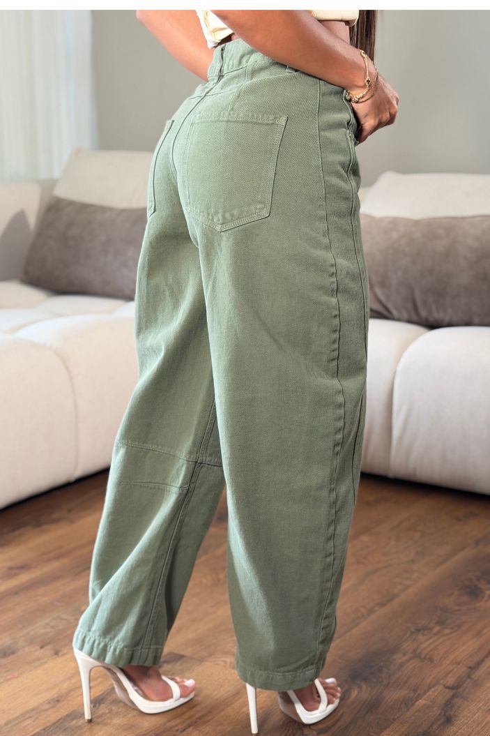 Jean Palazzo UF22035 para mujer dyaboo verde 01