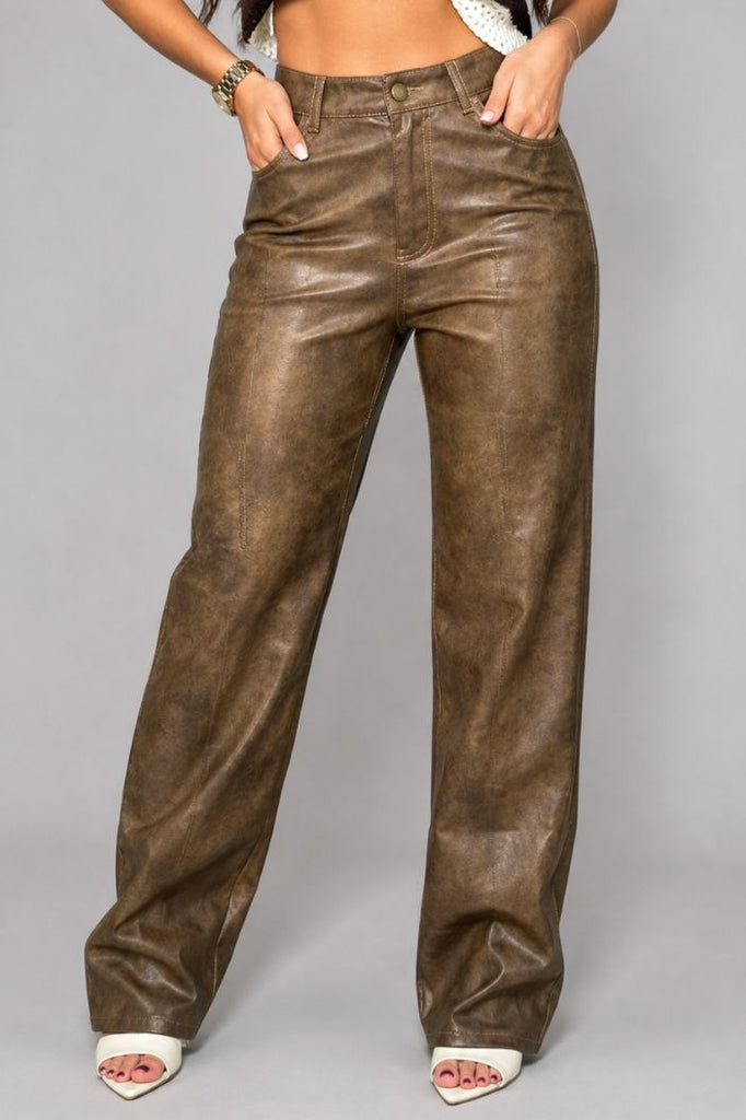 Jean Recto HF22059 Para mujer dyaboo cafe