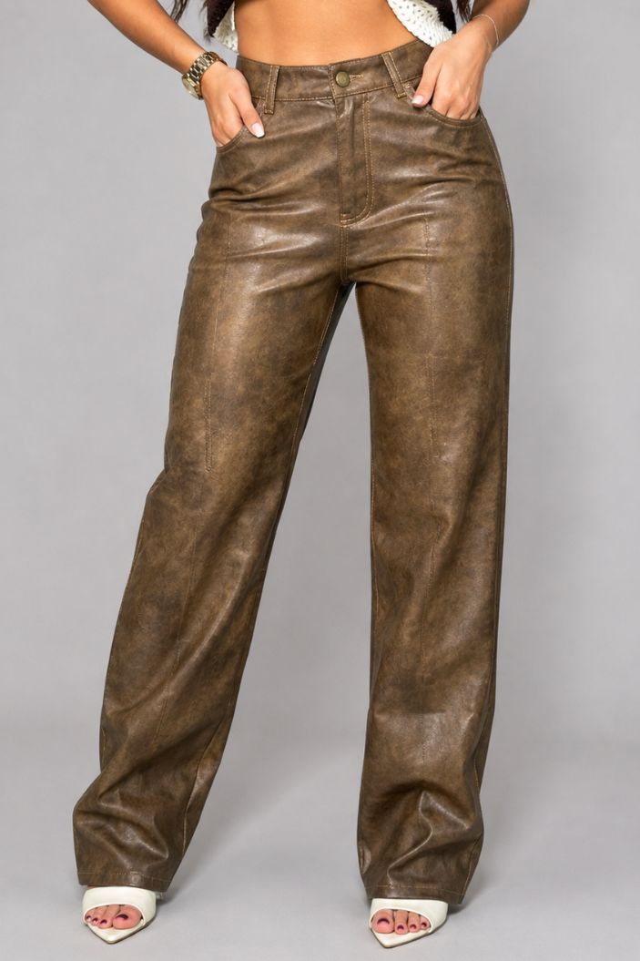 Jean Recto HF22059 Para mujer dyaboo cafe