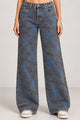 Jean Recto HF22064 para mujer dyaboo indigo bordado