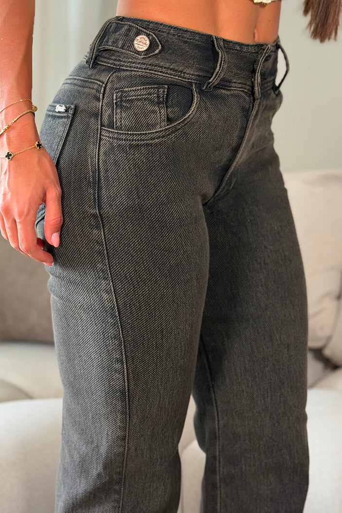 Jean Recto SF22043 para mujer dyaboo negro