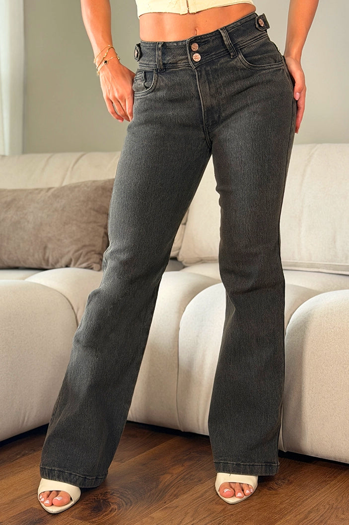 Jean Recto SF22043 para mujer dyaboo negro