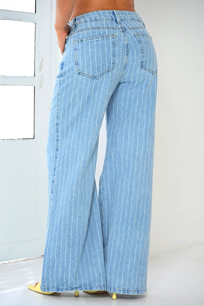 Jean Recto SF22056 para mujer dyaboo azul