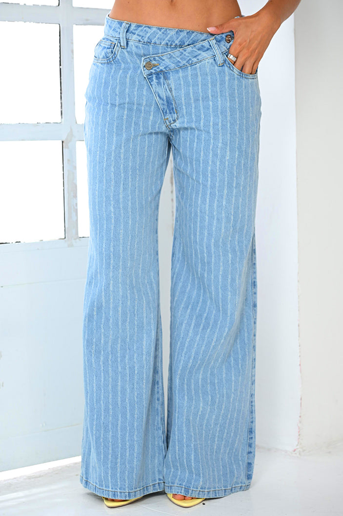 Jean Recto SF22056 para mujer dyaboo azul