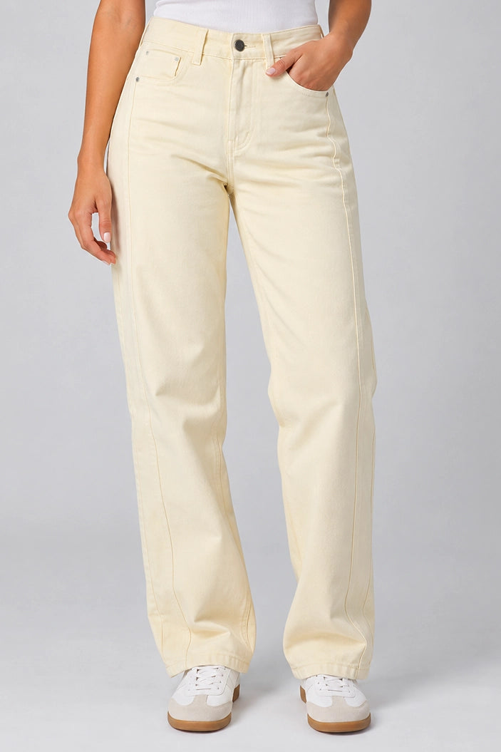 Jean Rectoo SF22065 para mujer dyaboo amarrillo