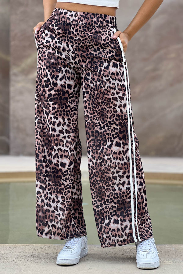 Pantalón Animal Print DF06096 para mujer dyaboo negro cafe 