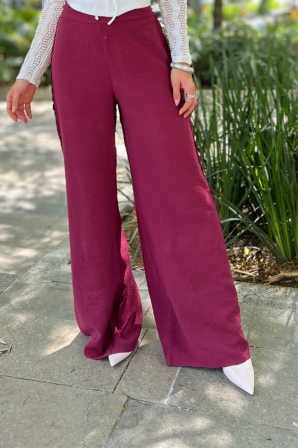 Pantalón DF06120 para mujer dyaboo vinotinto