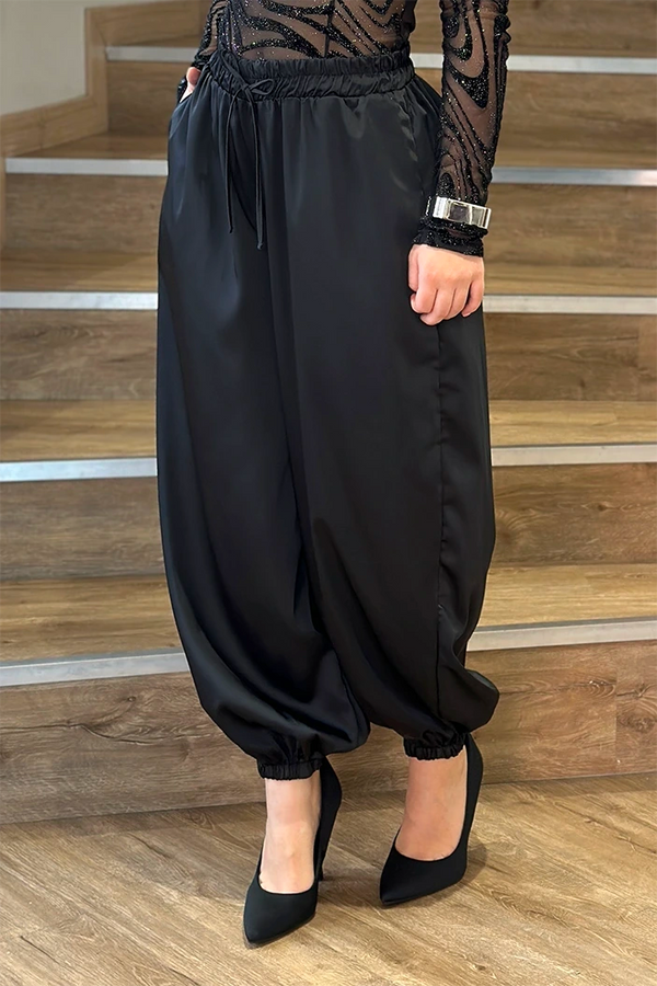 Pantalón DF06176 tipo aladino para mujer dyaboo negro