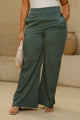 Pantalón DP06004 para mujer palazzo de corte amplio y cintura alta con pretina trasera elástica dyaboo color verde 2