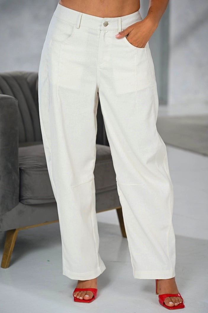 Pantalón Joggers DF06211 Para mujer dyaboo crudo/blanco