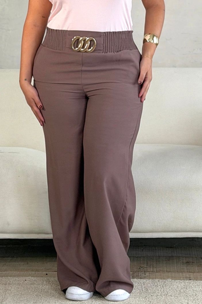 Pantalón Recto DF06186 para mujer dyaboo cafe