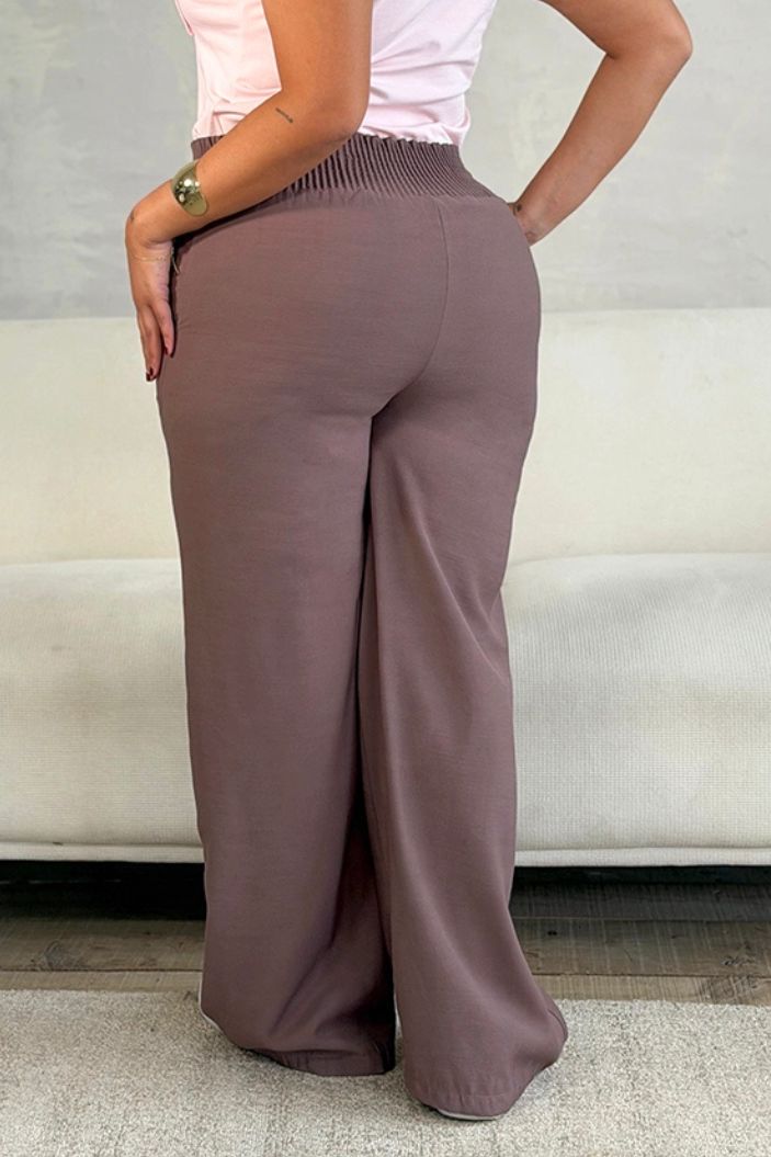 Pantalón Recto DF06186 para mujer dyaboo cafe