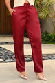 Pantalón Satinado 1890032 | Monaco para mujer dyaboo vinotinto