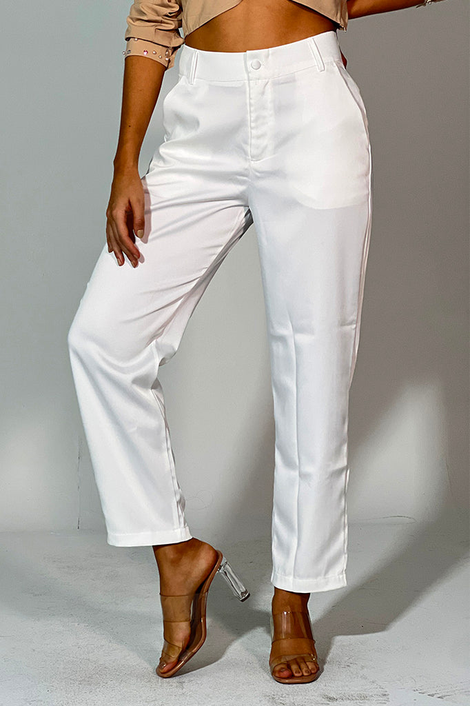 Pantalón Satinado para mujer dyaboo 1890032 crudo blanco