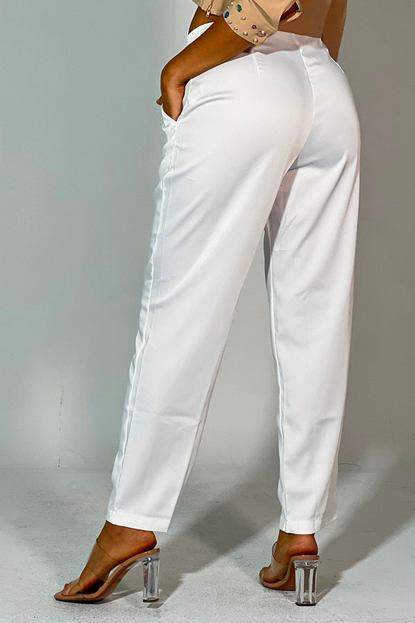 Pantalón Satinado para mujer dyaboo 1890032 crudo blanco