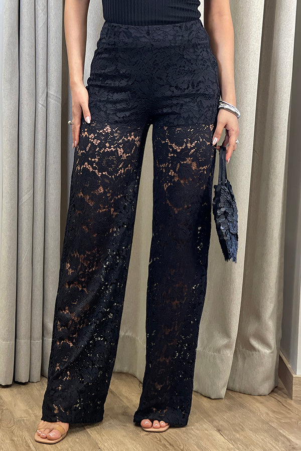 Pantalón blonda DF06111  para mujer dyaboo/negro 