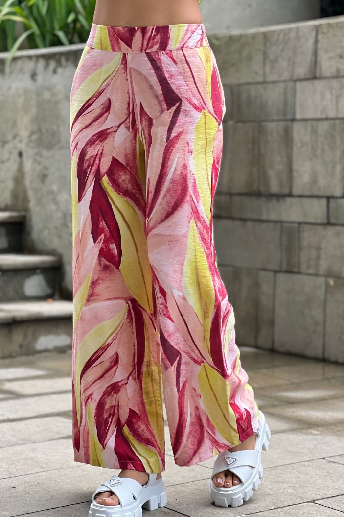 Pantalón estampado DF06148 para mujer dyaboo coral
