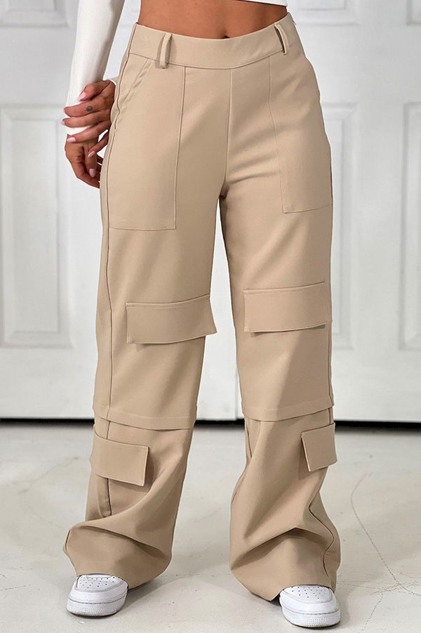 Pantalon cargo para mujer dyaboo DF06059 camel 1