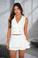 Set Falda Corta DF14327 para mujer dyaboo crudo/blanco