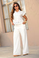 Set Pantalón DF14339 para mujer dyaboo crudo/blanco